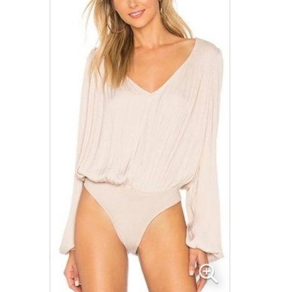 Free People Intimately Smockin’ and Rockin’ Bodysuit Champagne Pink Size Small - Picture 14 of 14